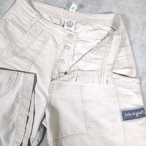 Life Is Good Shorts Mens L Heavy Canvas Big Pockets Button Fly 9.5" Inseam